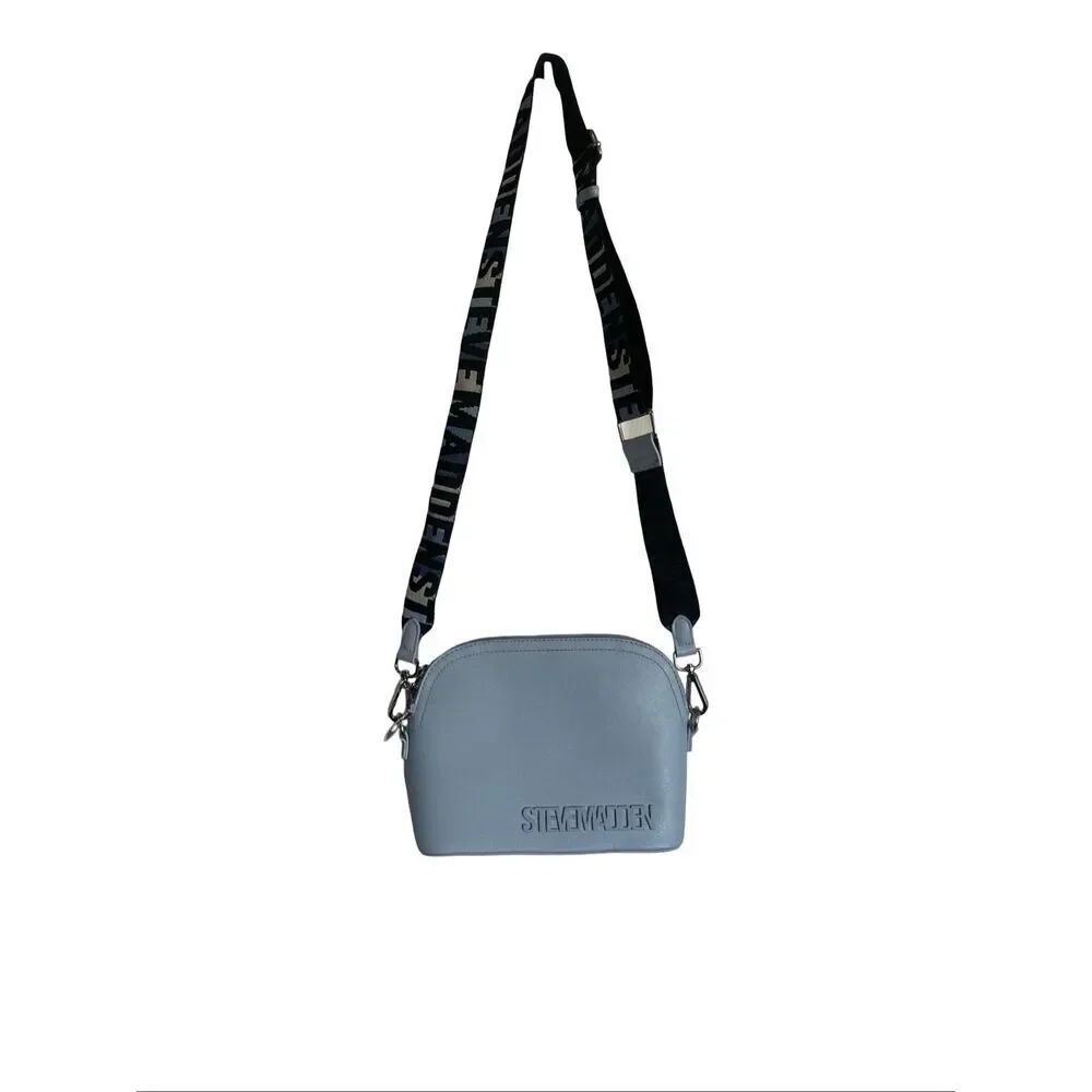 Steve Madden Womens Light Blue Bmageee Adjustable Crossbody Bag